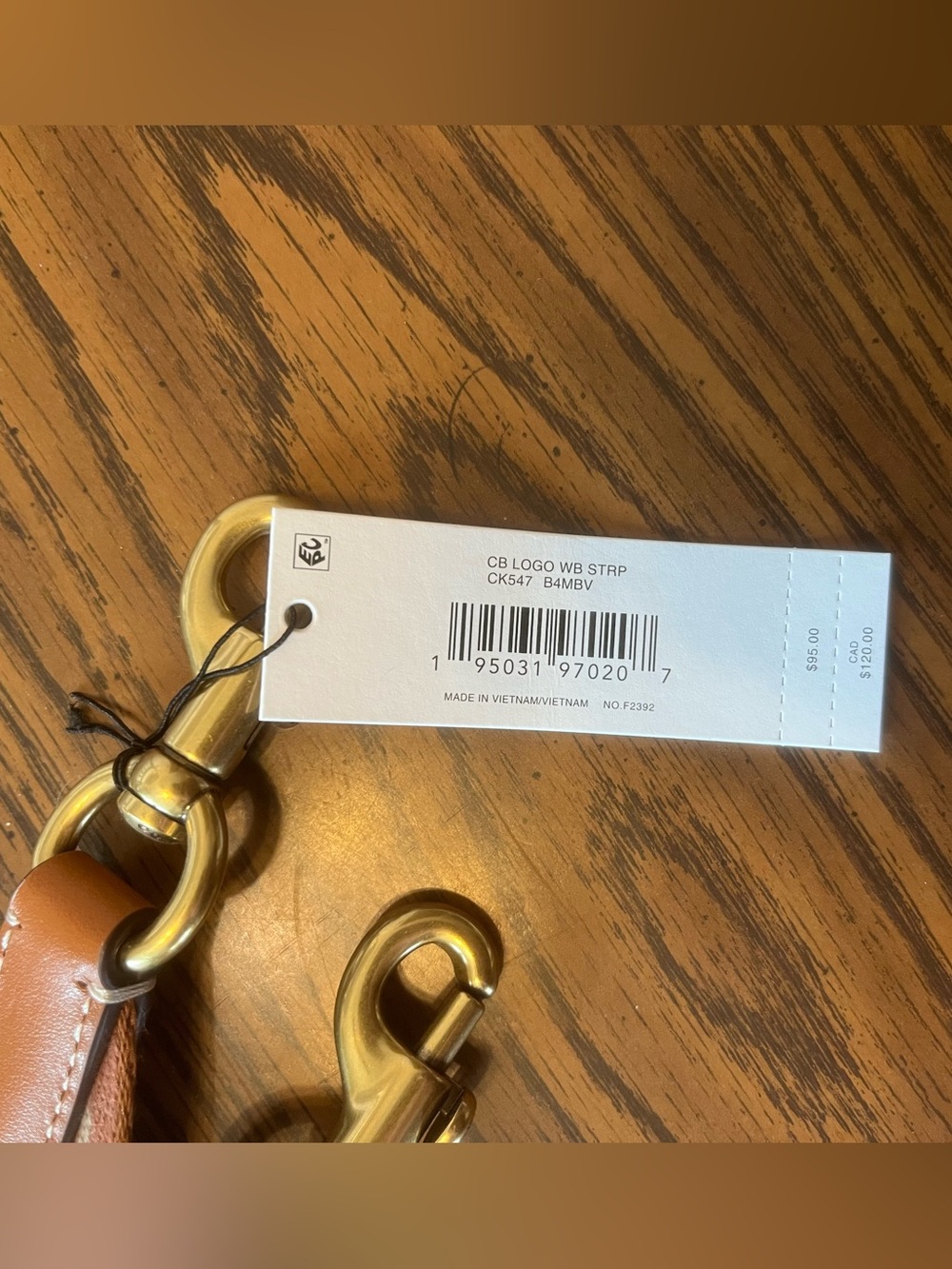NWT Coach Colorblock Webbing Strap in Saddle Multi Colors with Brass Hardware - Picture 4 of 4
